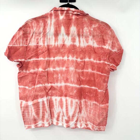 Cloth & Stone x Anthropologie Orange & White Tie Dye Button Down Top Sz M Petite - Picture 3 of 5